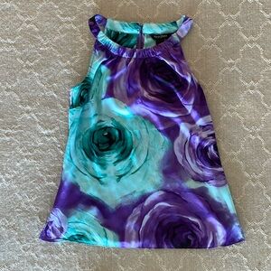 White House Black Market Green Purple Halter Top